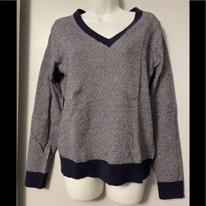 Lilly Pulitzer patterned navy sweater L